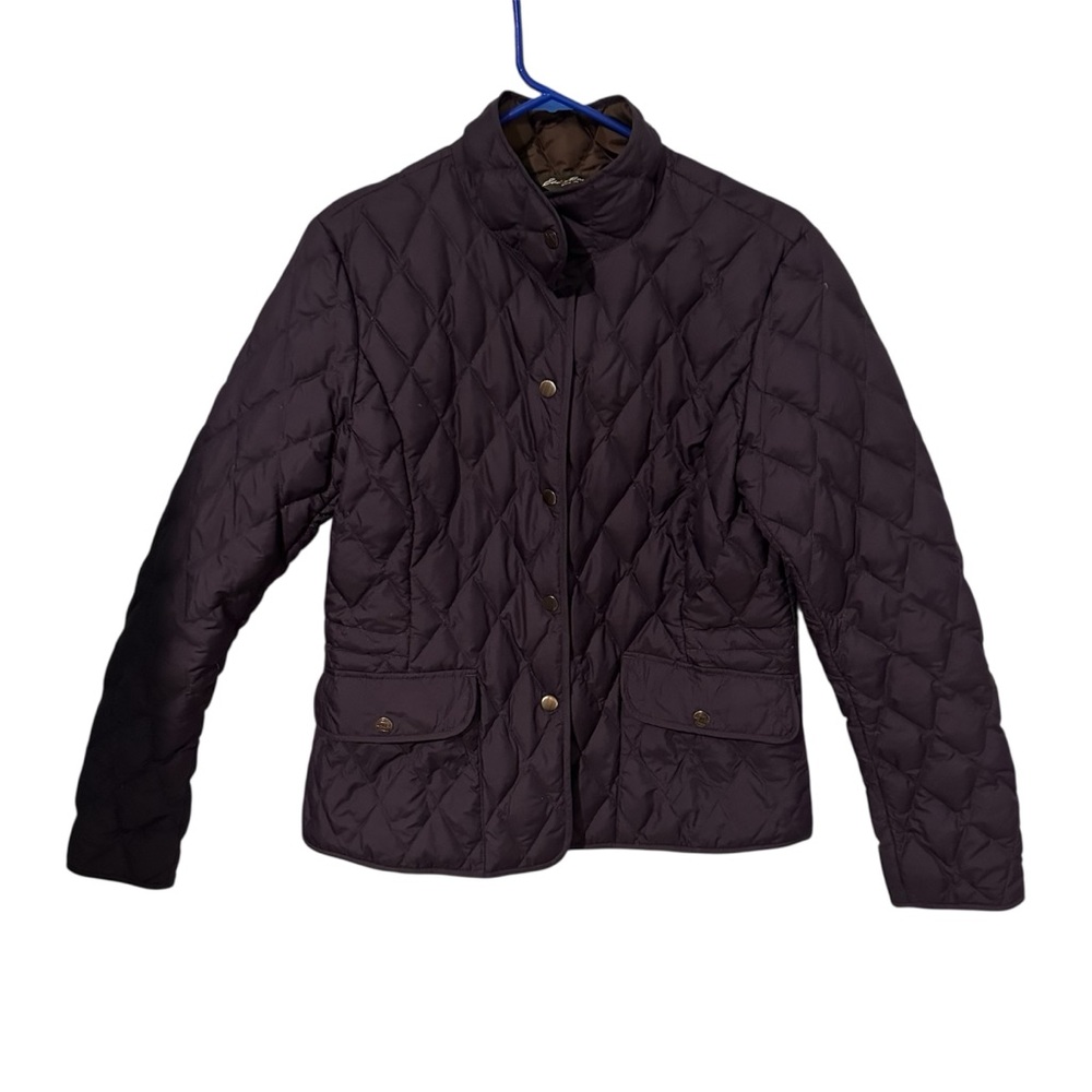 Eddie Bauer Jacket Womens Medium navy Fill Power Goose‎ Down Quilted